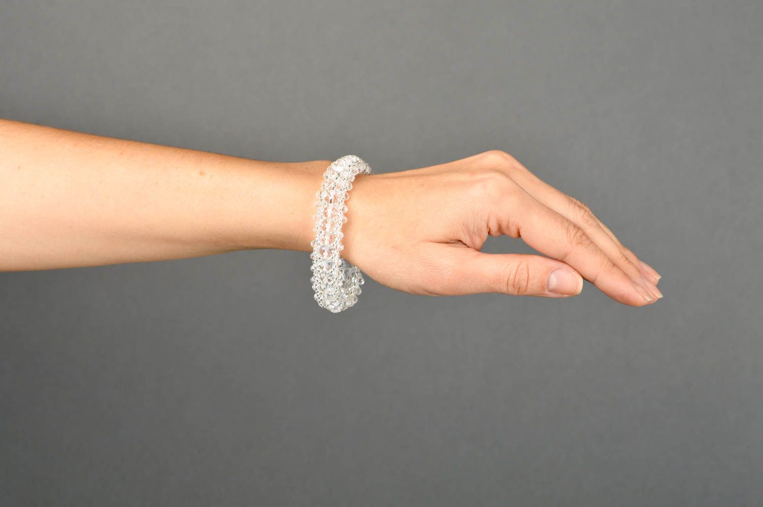 Handmade elegant female bracelet festive elegant jewelry beaded bracelet photo 1