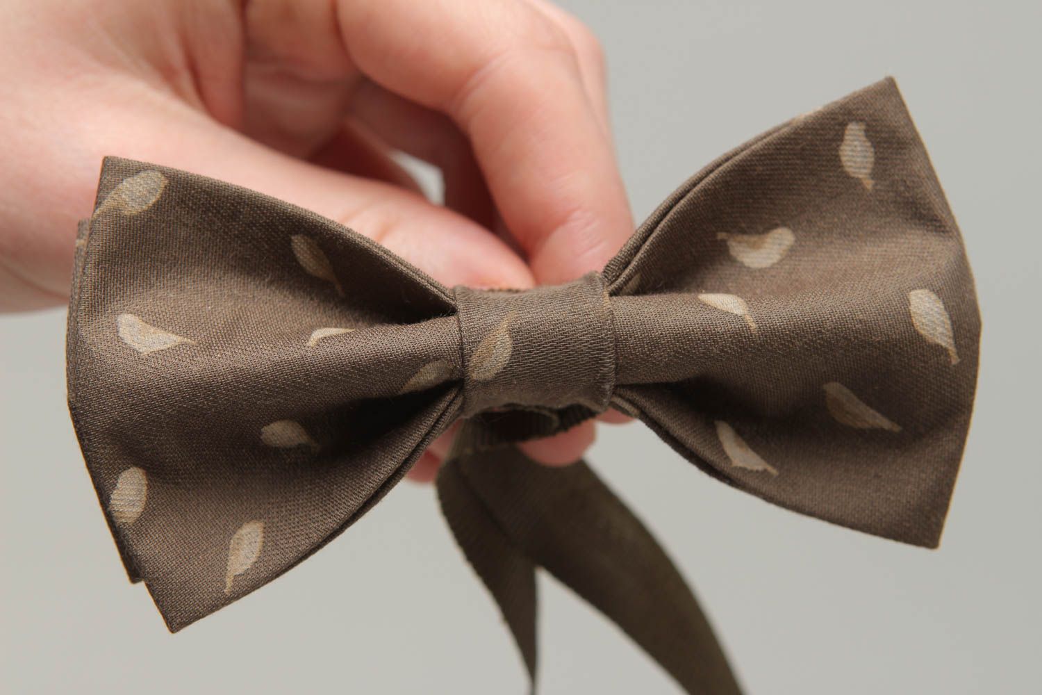Галстук-бабочка из хлопковой ткани с принтом в птички фото 4