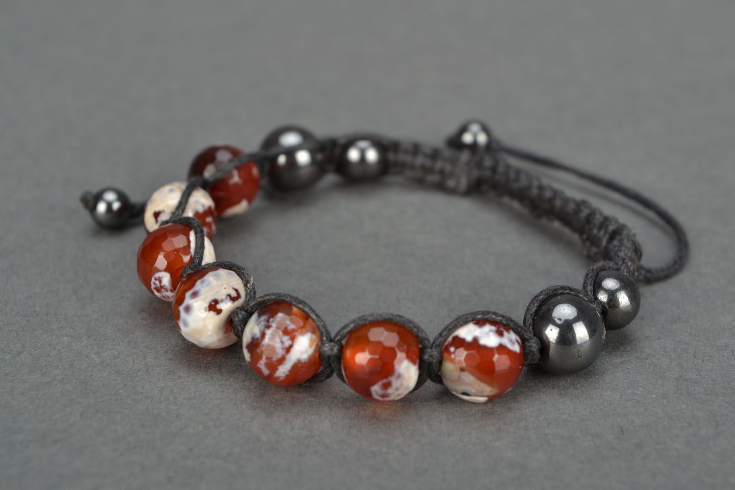 Bracelet en perles de pierres naturelles fait main photo 3