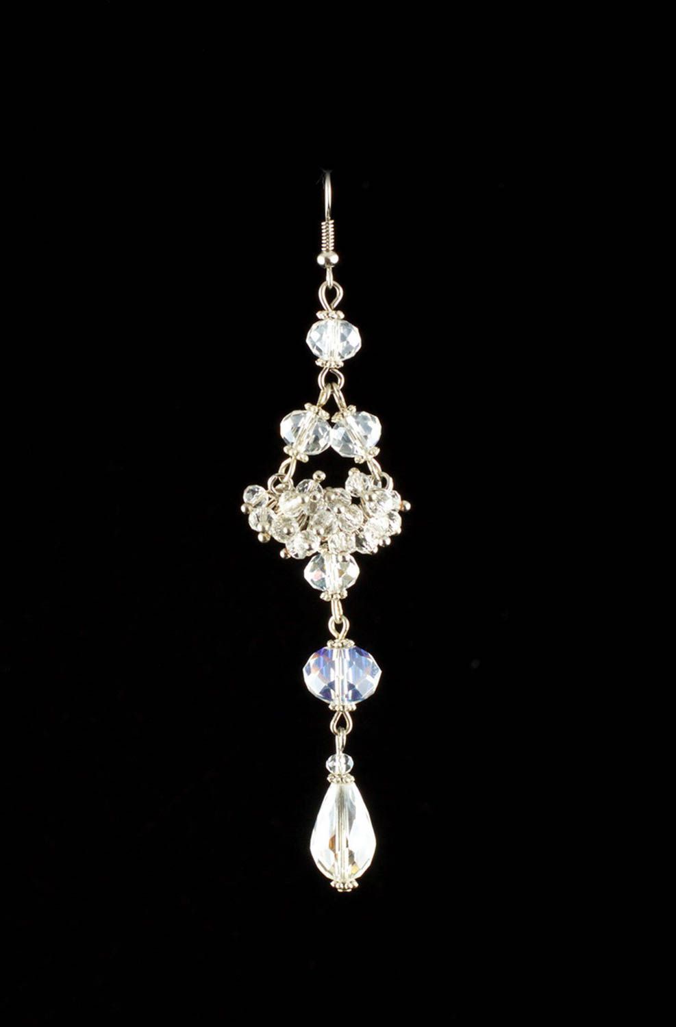 Handmade elegant long earrings unusual stylish earrings cute female jewelry photo 2