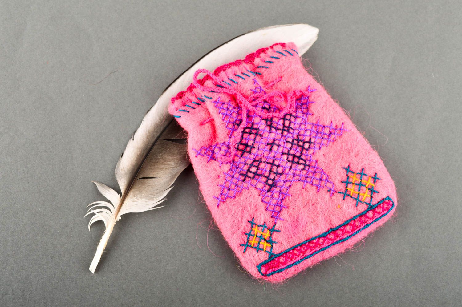 Женский кошелек ручной работы розовый кошелек из ткани мешочек для монет фото 1
