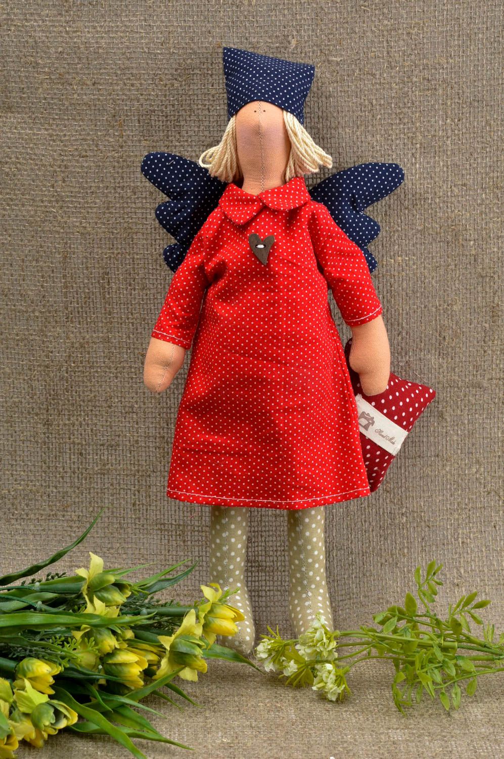 Deko Puppe handgemachtes Stoff Spielzeug originelle Designer Puppe für Mädchen foto 1