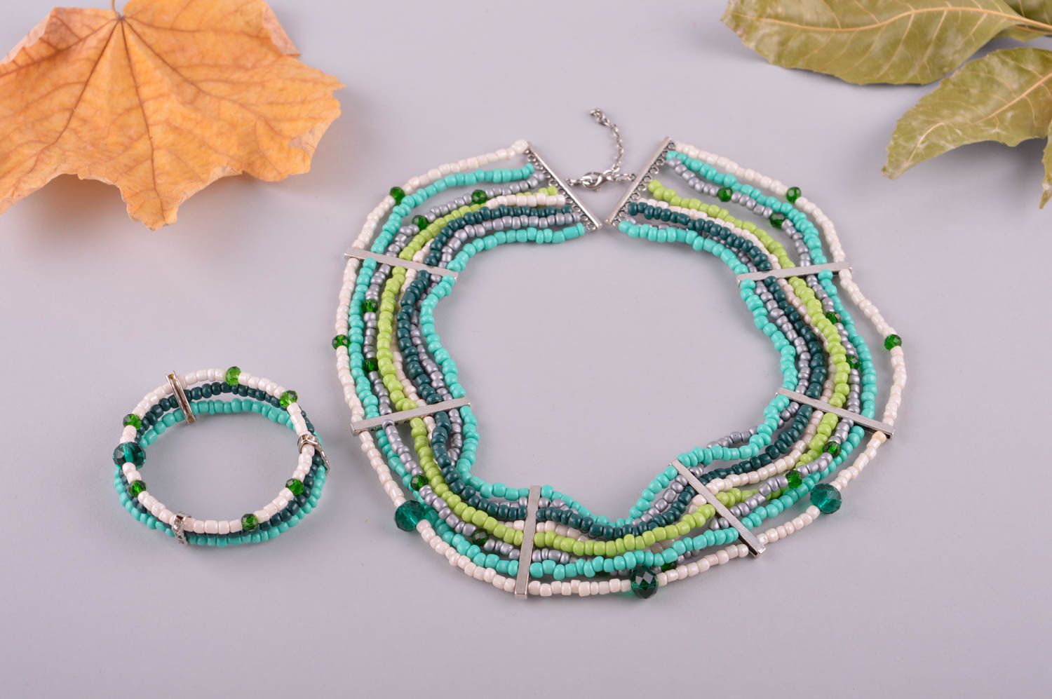 Handmade seed bead bracelet trendy necklace fashion bracelet for women photo 1