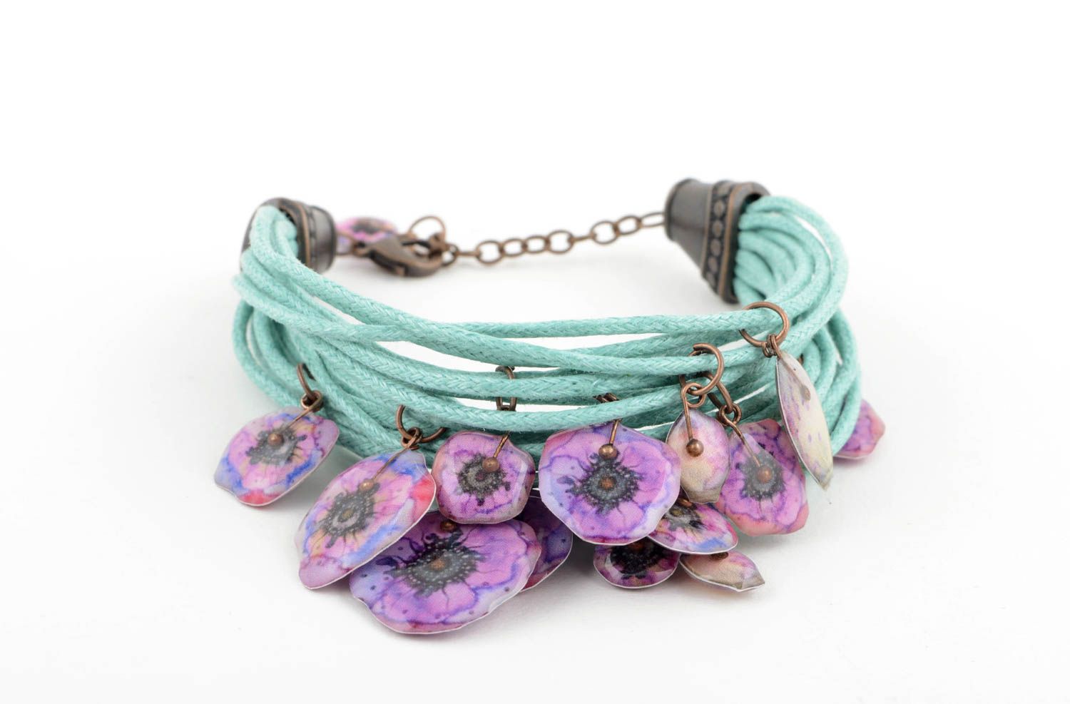 Unusual handmade woven cord bracelet wrist bracelet designs accessories for girl photo 3