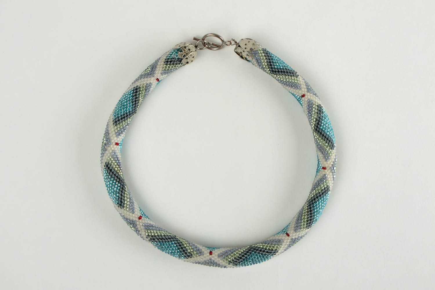 Rocailles Kette handmade Damen Collier Halskette Damen bunt Halskette Frauen foto 4