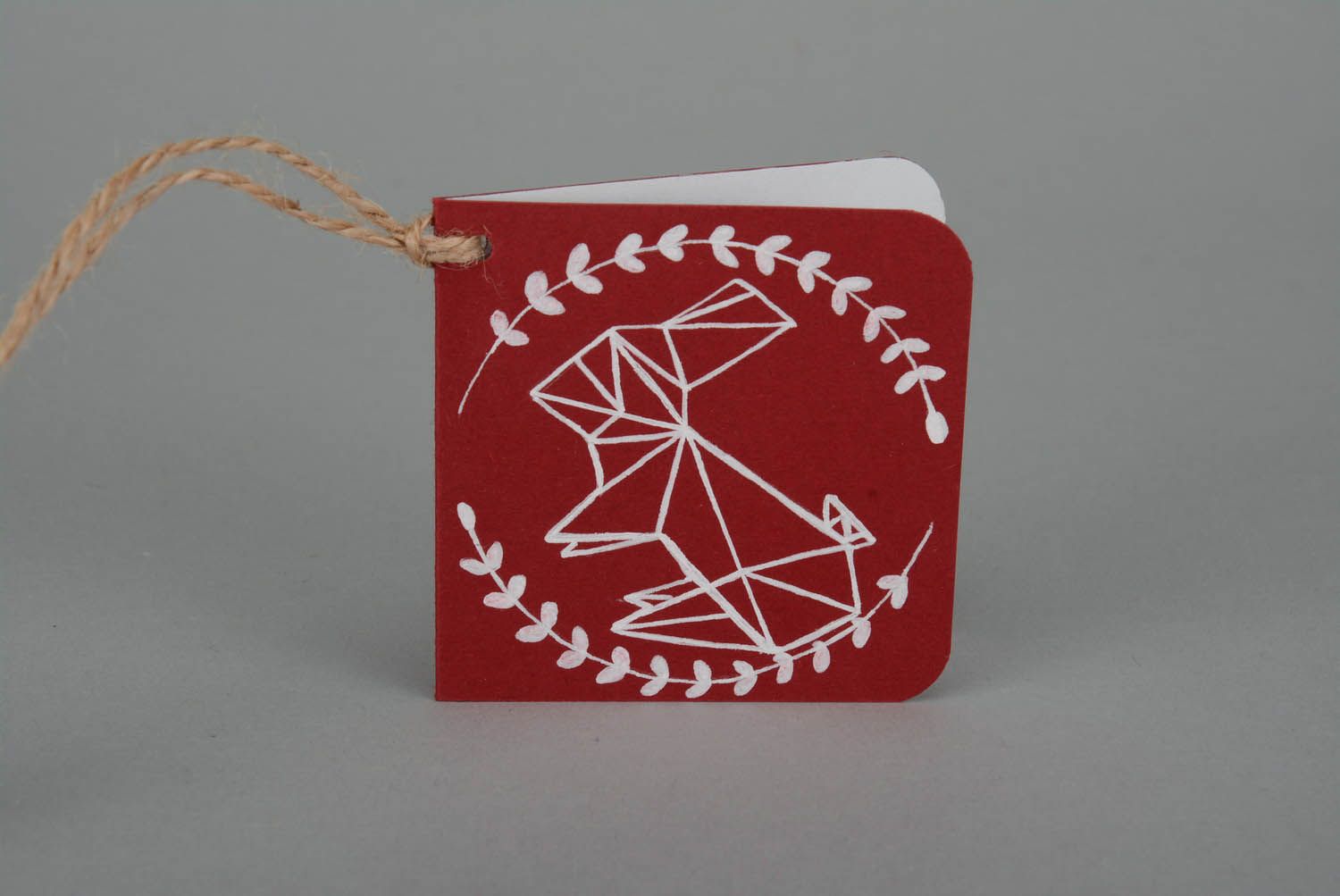Carte de vœux artisanale, étiquette Lapin origami photo 2