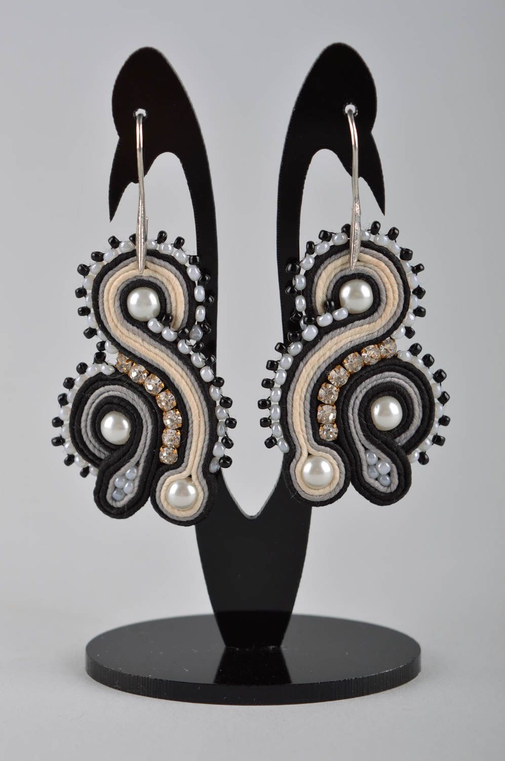 Handgefertigt Soutache Ohrringe Ohrhänger Modeschmuck Accessoires für Frauen foto 2