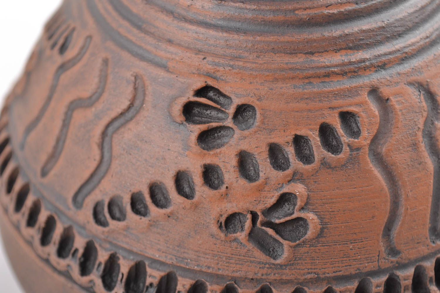 Handmade brown designer clay cezve kilned with milk 500 ml photo 3