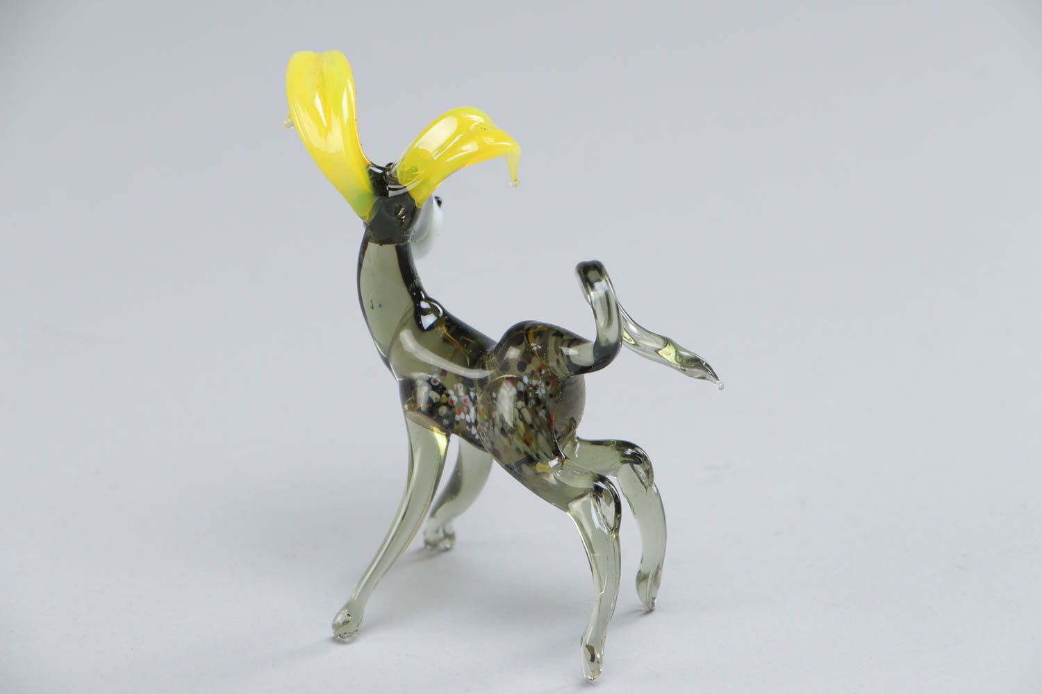 Small beautiful handmade bright designer lampwork glass figurine of donkey photo 4