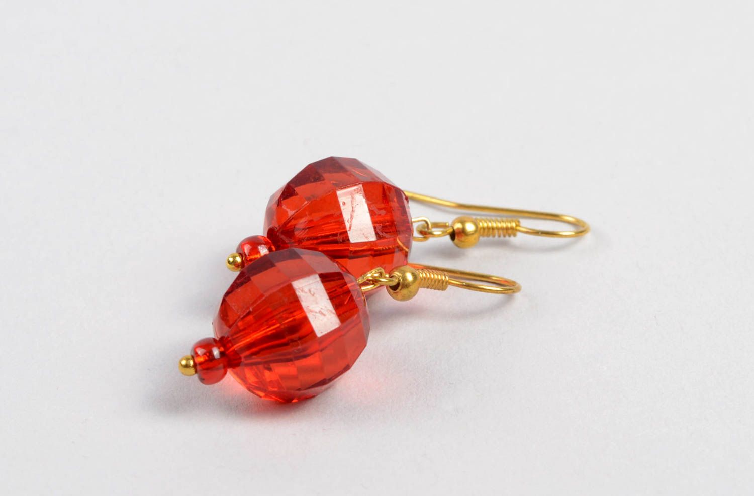 Ohrringe für Damen Handmade Ohrringe ausgefallener Ohrschmuck einzigartig rot foto 4
