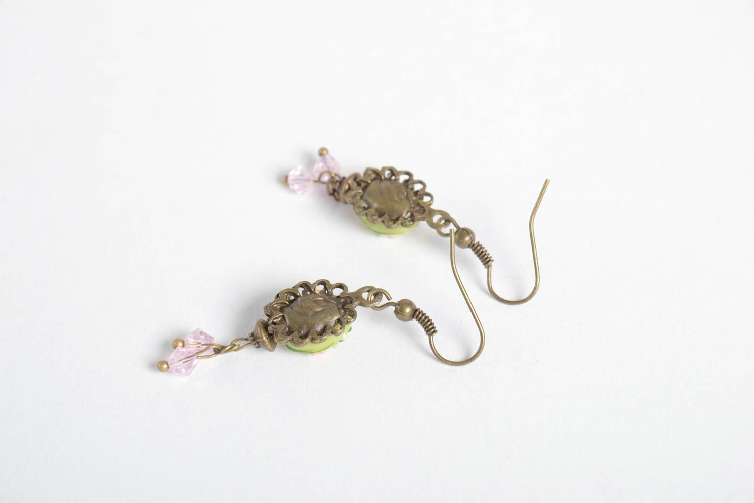 Unusual handmade plastic earrings flower earrings beautiful jewellery gift ideas photo 4