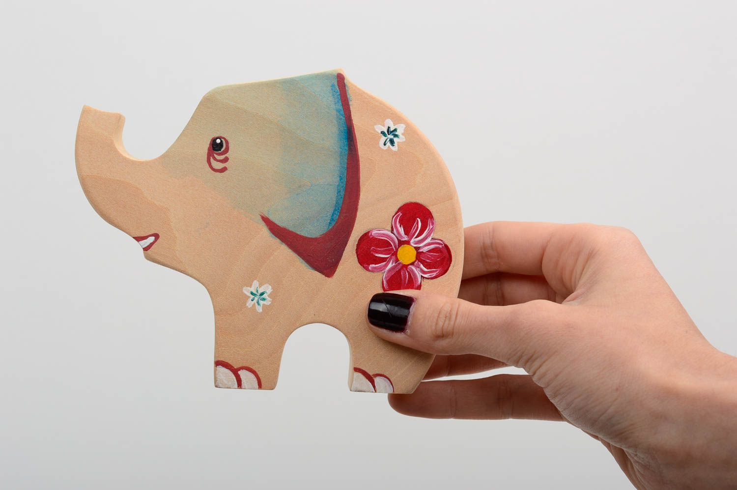 Игрушка ручной работы игрушка из дерева фигурка из дерева расписная Слон фото 5