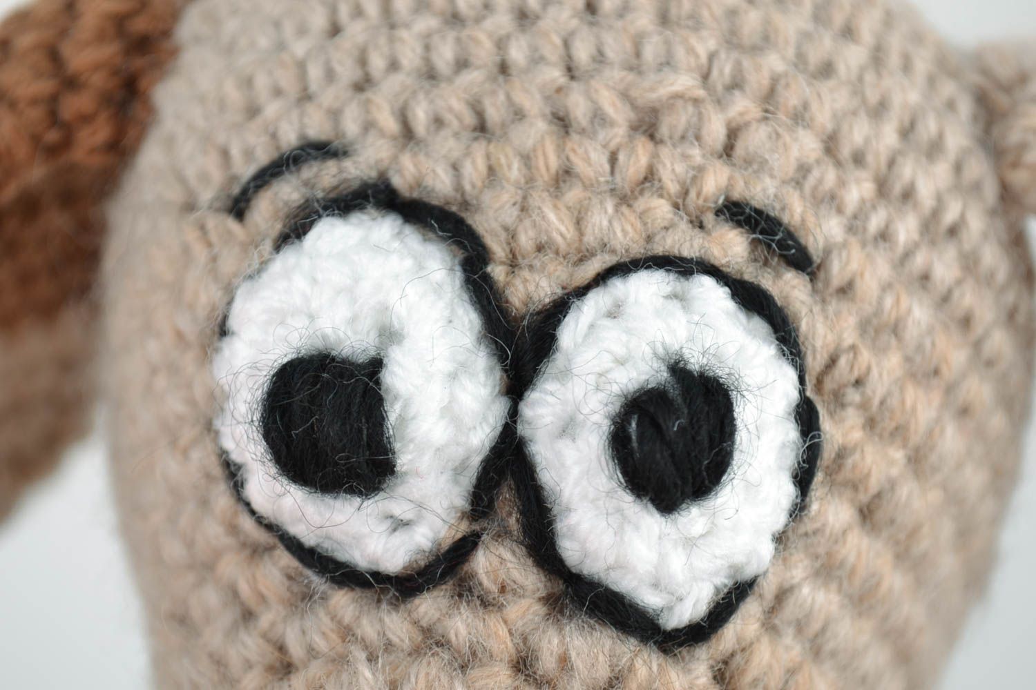Peluches tricotées Renard Chien et Lièvre en laine jolies amusantes faites main photo 2