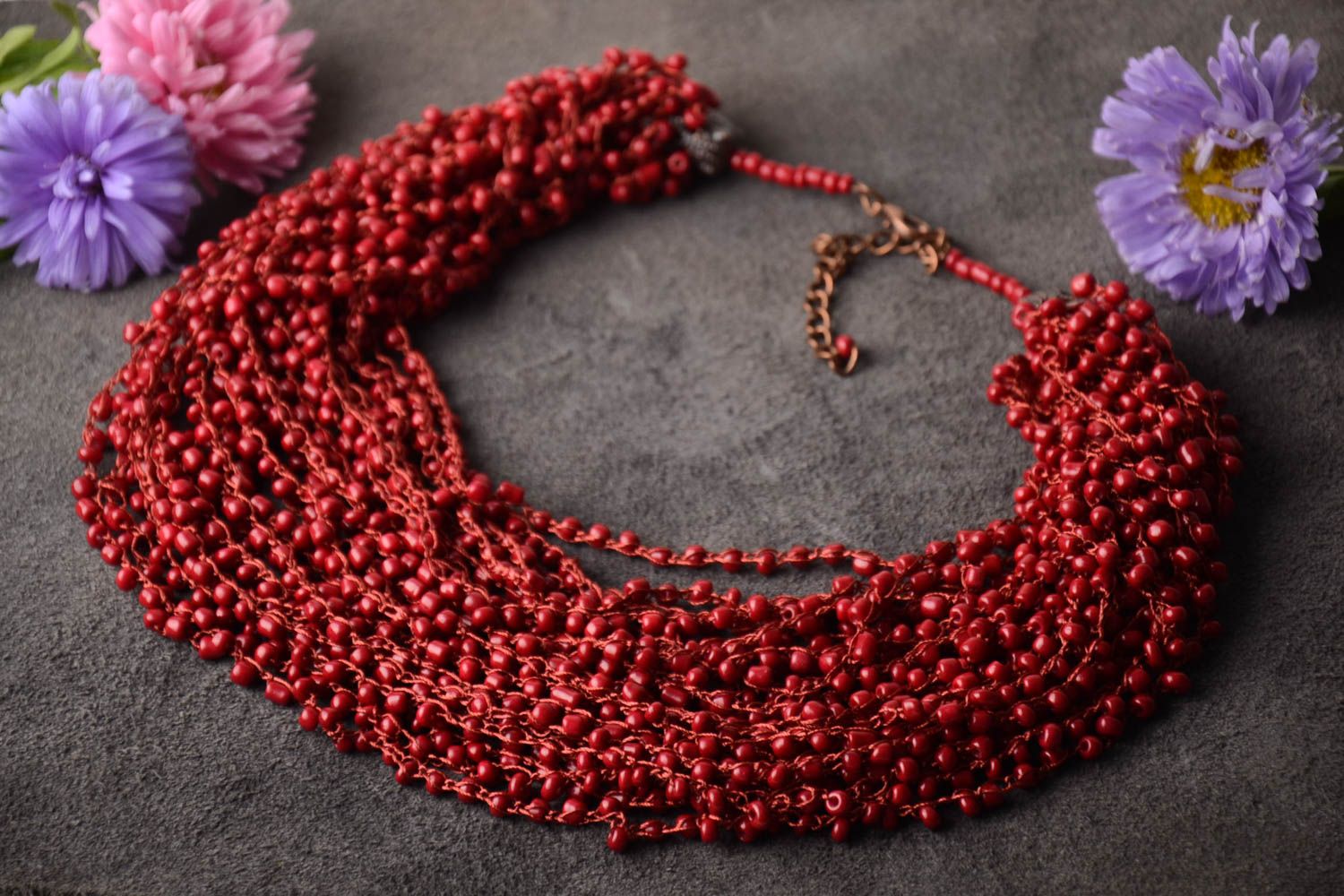 Elegant unusual necklace handmade stylish accessories beautiful jewelry photo 1
