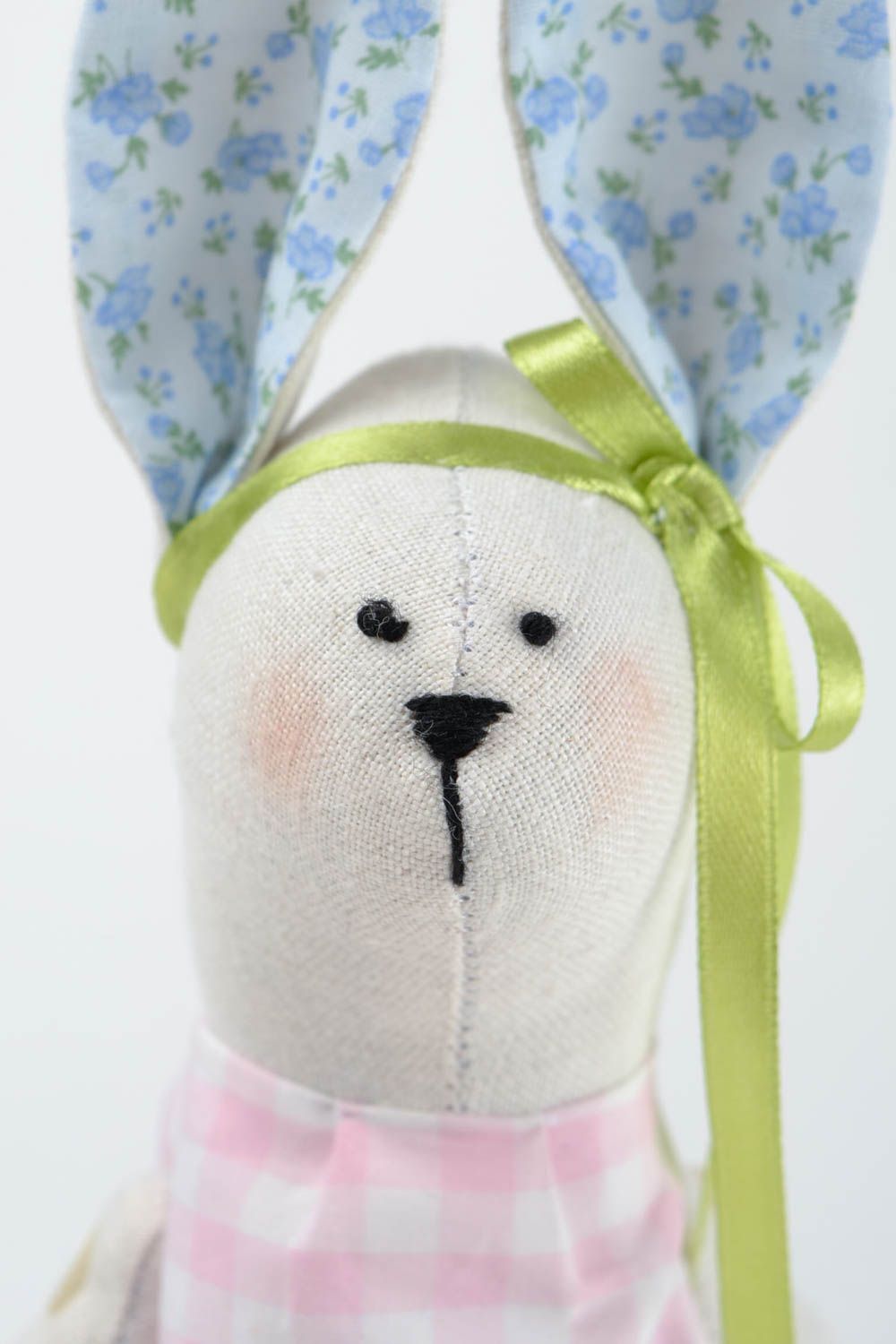 Handgemachtes Kuscheltier Hase im rosa Kleid Geschenke für Kinder Haus Deko foto 3