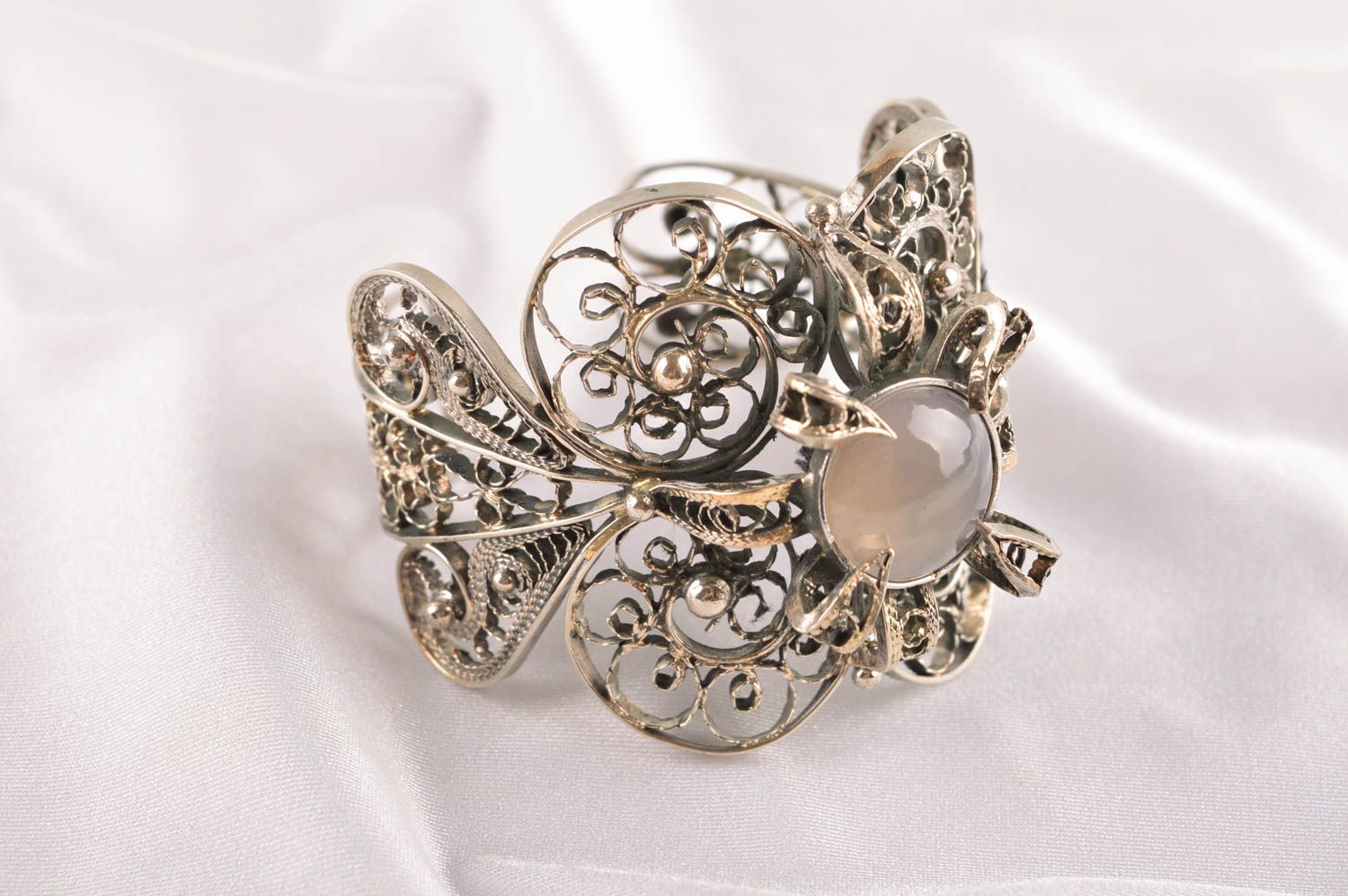 Handmade Metall Schmuck Damen Armband Geschenk für Frauen aus Kupfernickel Stein foto 1
