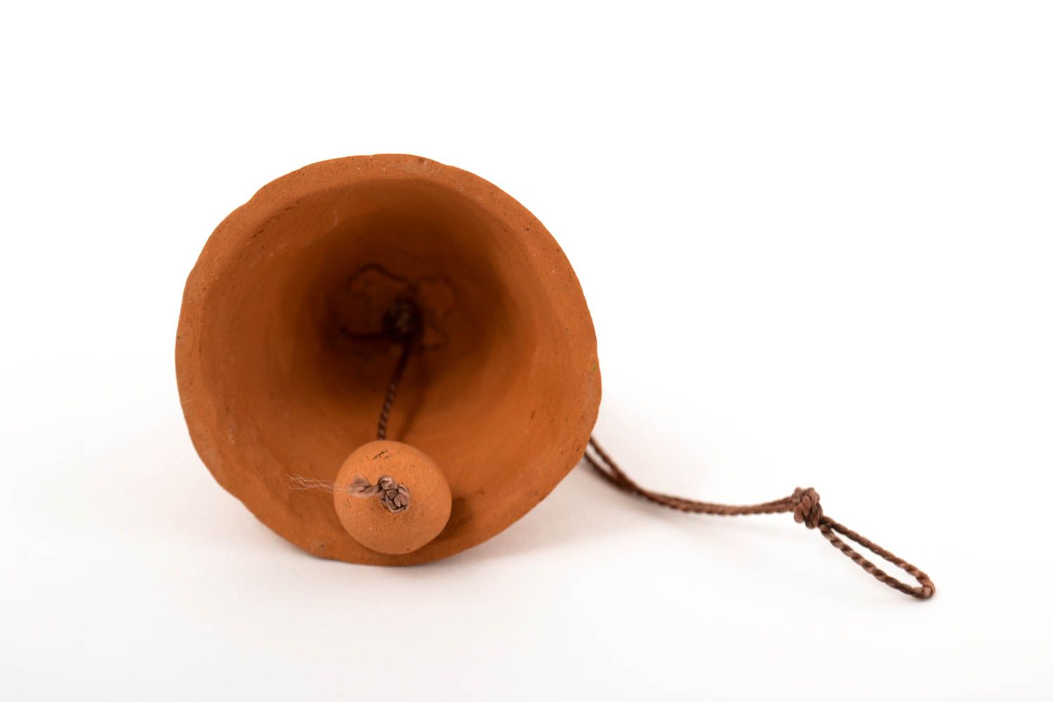 Cloche sonnette faite main Clochette à vent marron céramique Déco maison photo 2