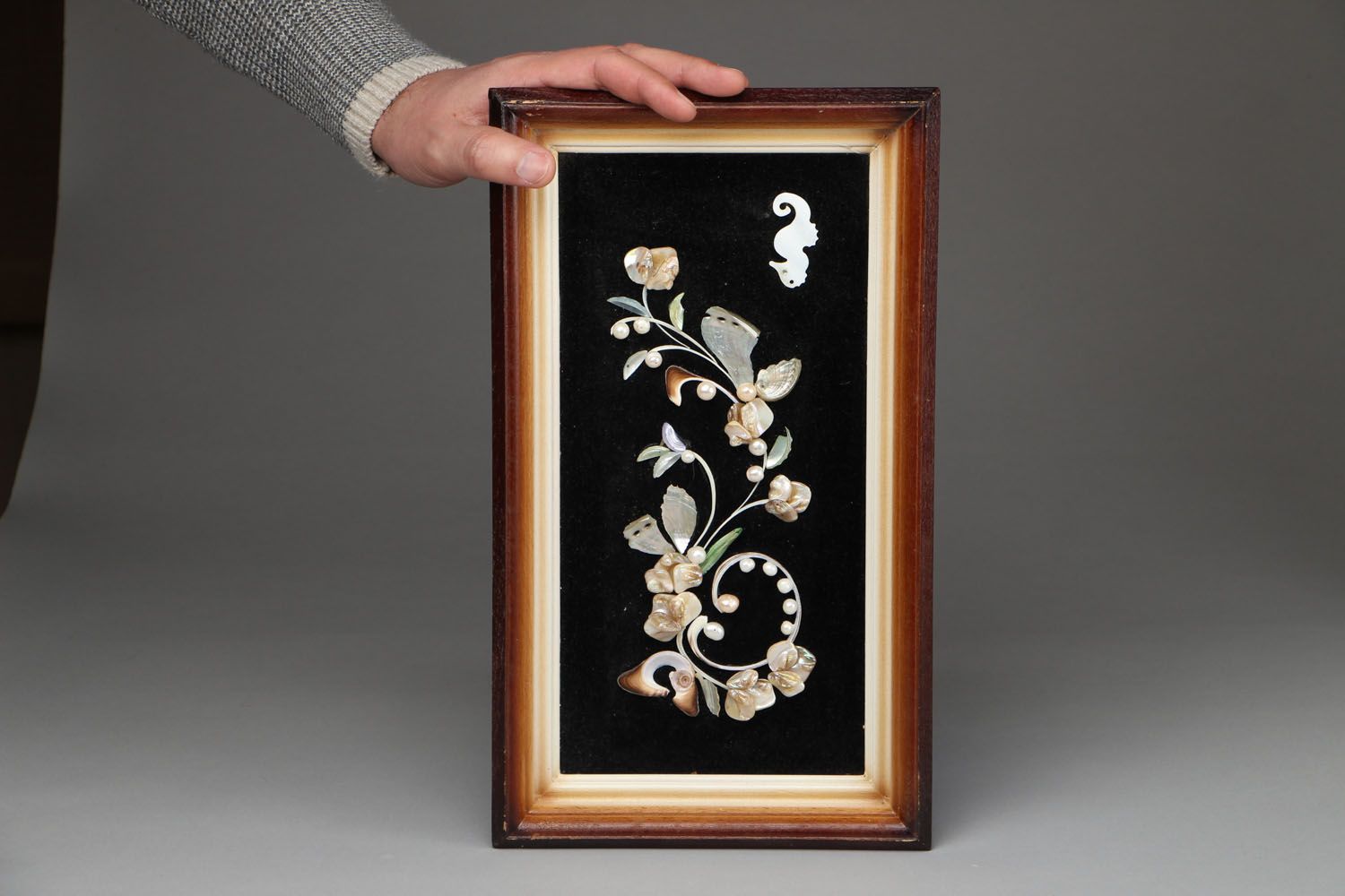 Panneau fait main décoré des coquillages et perles photo 4
