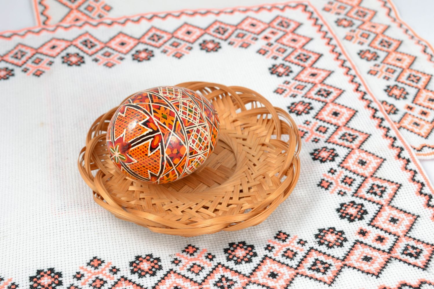 Homemade Easter egg with sacral symbols photo 2