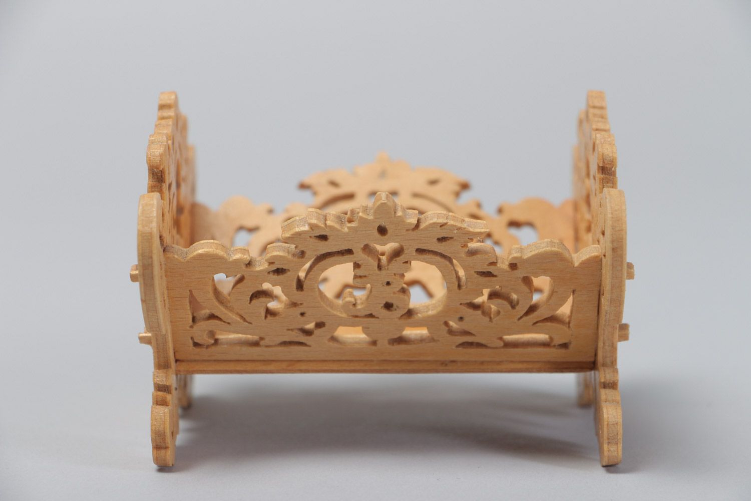 Handmade decorative plywood basket for nuts and candies in the shape of cart photo 2