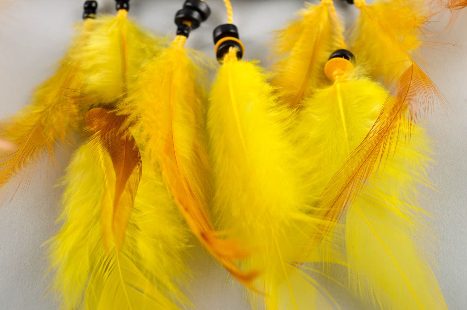 Deko Anhänger handmade stilvolles originelles Geschenk Traumfänger klein in Gelb foto 2