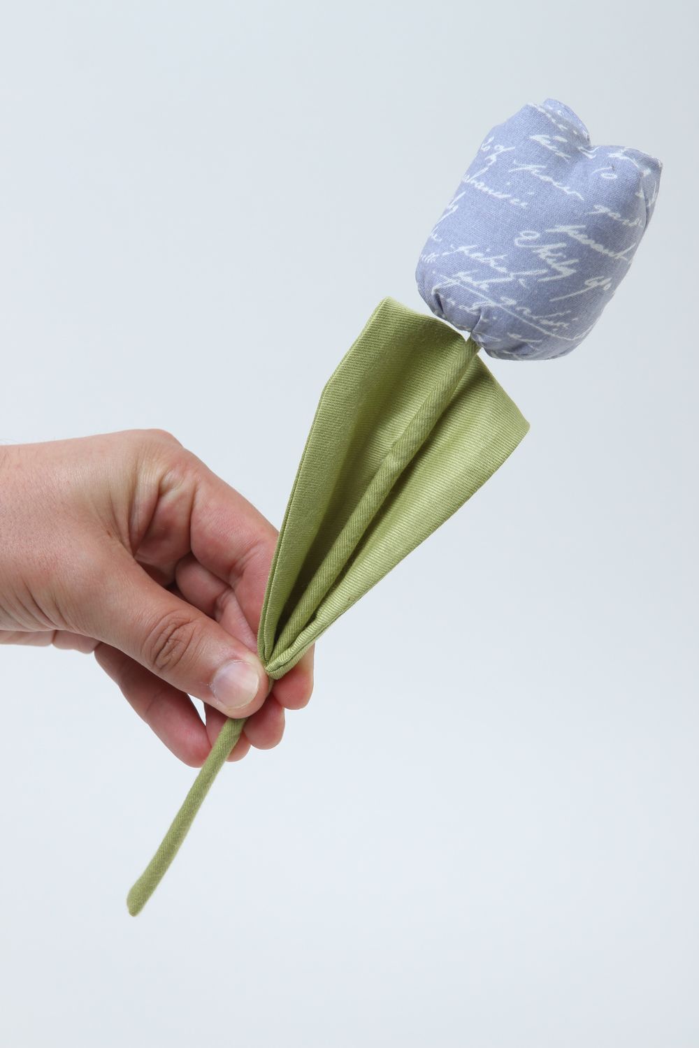 Flor de tela celeste hecha a mano tulipán artificial elemento decorativo foto 5