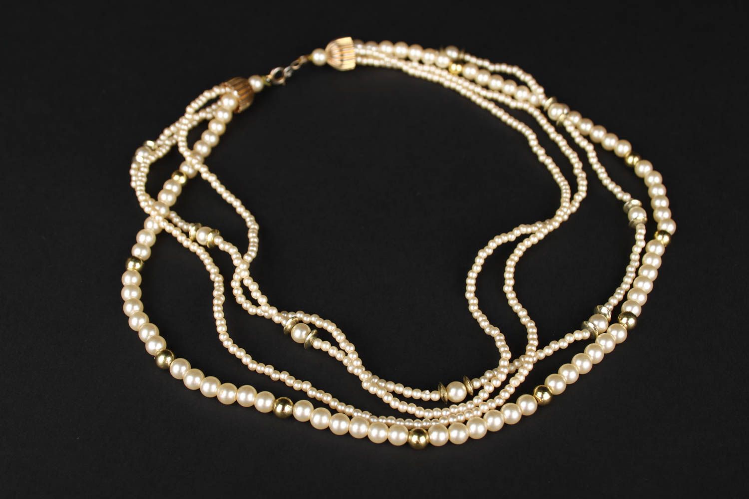 Collier perles Bijou fait main design stylé de créateur Cadeau femme accessoire photo 1