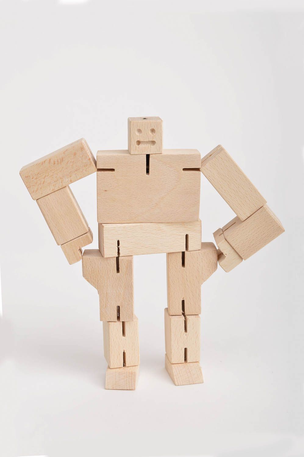 Juguete artesanal para niño de 3 anos figura de madera regalo original Robot foto 4