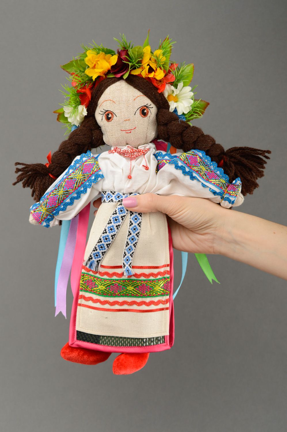 Handmade designer soft doll Ukrainian photo 3