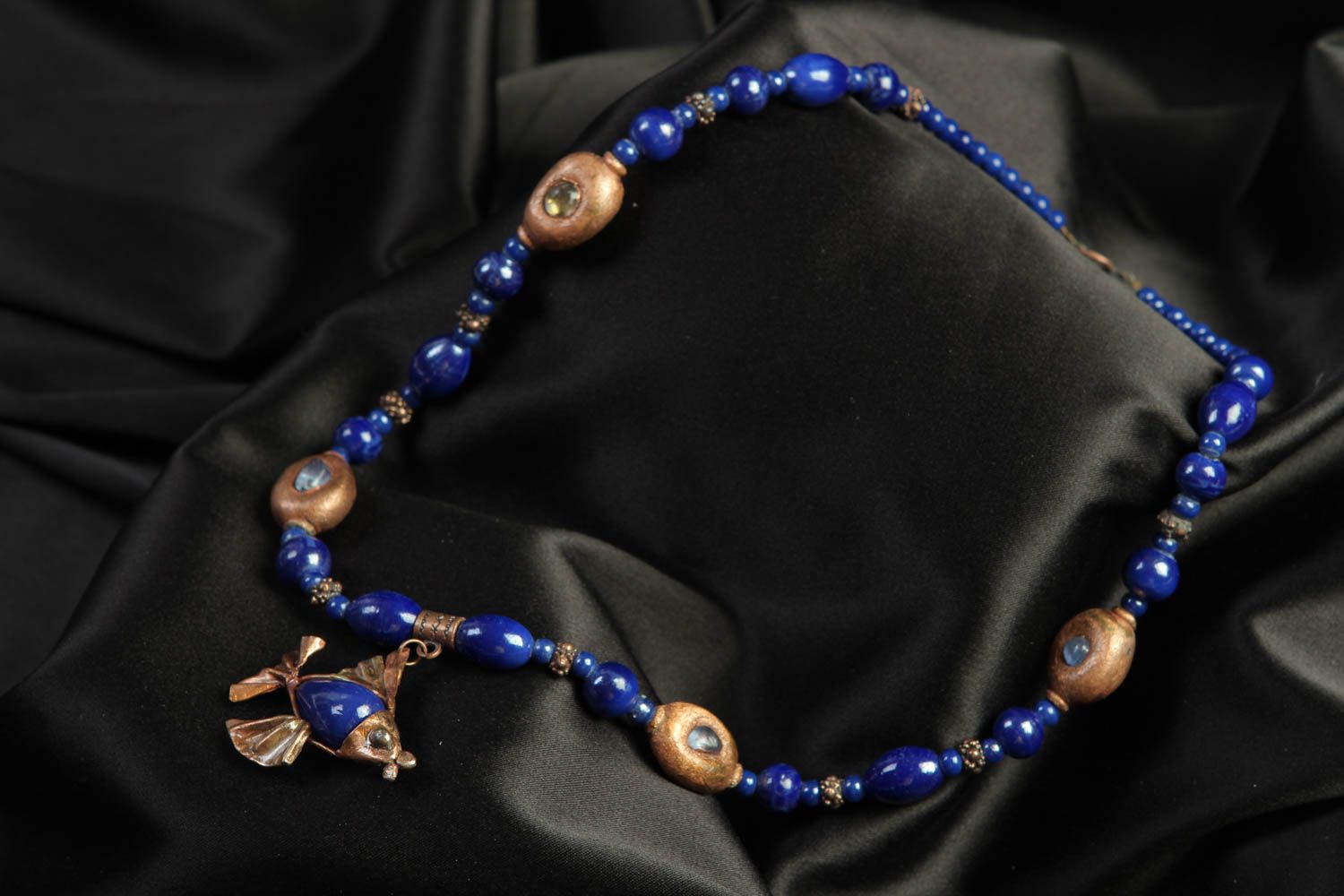 Collier bleu Bijou fait main en perles fantaisie indiennes Cadeau pour femme photo 1
