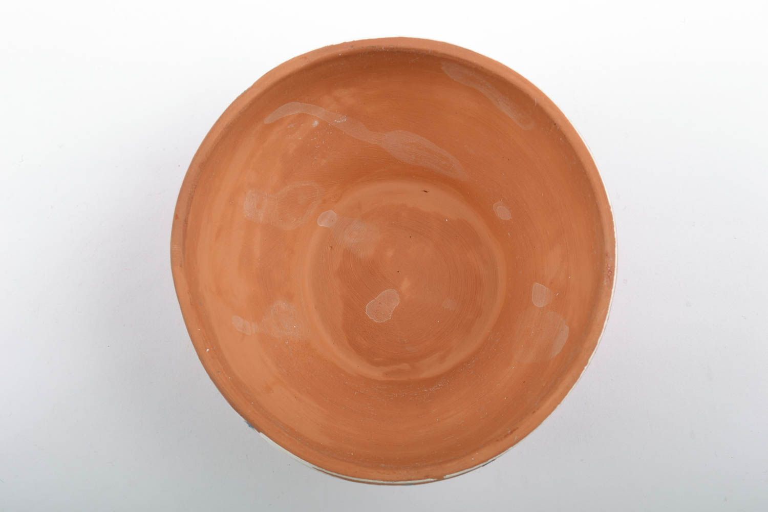 Beautiful handmade brown deep clay bowl with painting 300 ml photo 3