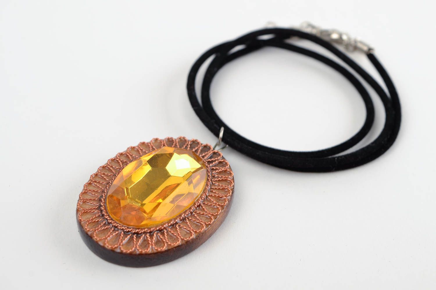 Pendant necklace handmade pendant wooden jewelry wood pendant designer jewelry photo 2