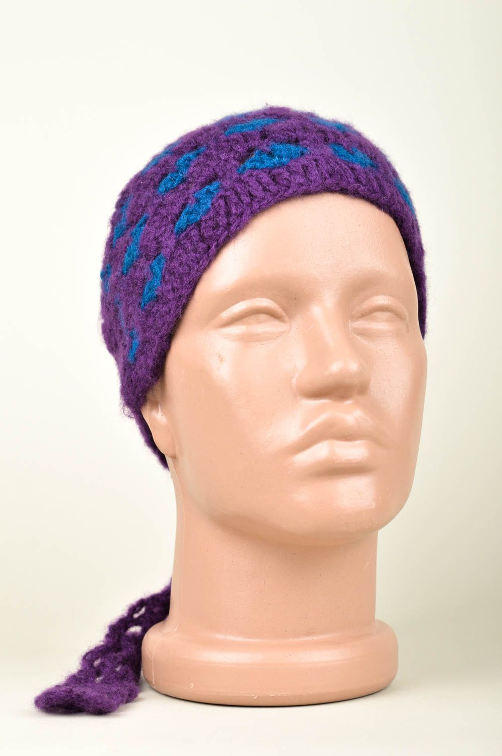 Повязка на голову ручной работы повязка для девочки фиолетовая детская повязка фото 1