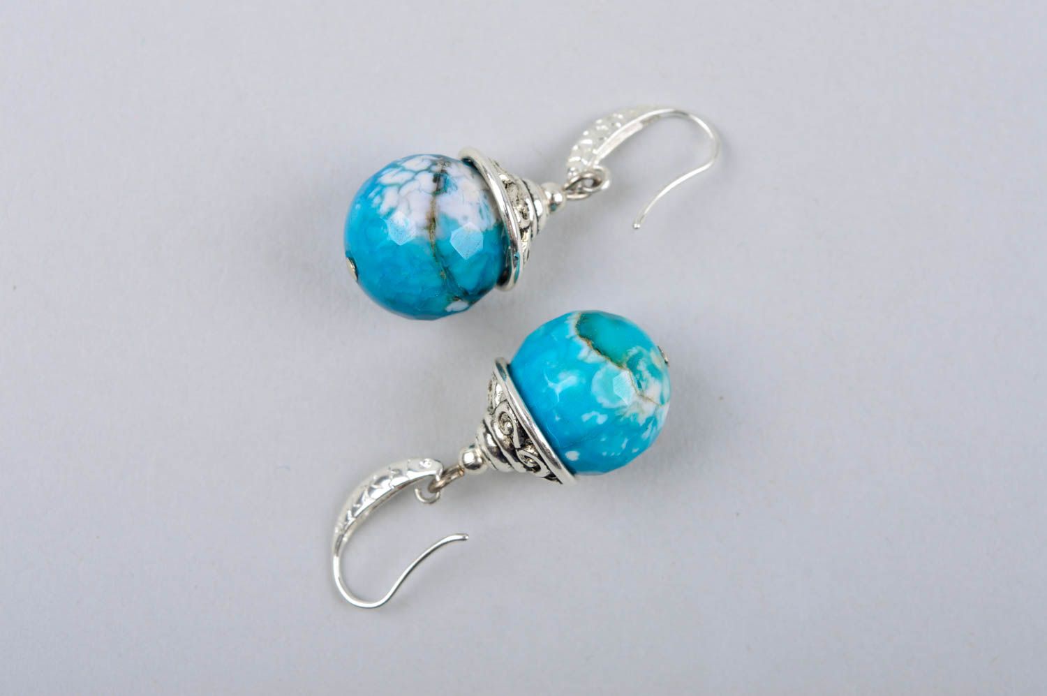Handmade earrings agate pendant fashion designer accessory woman gift idea photo 5