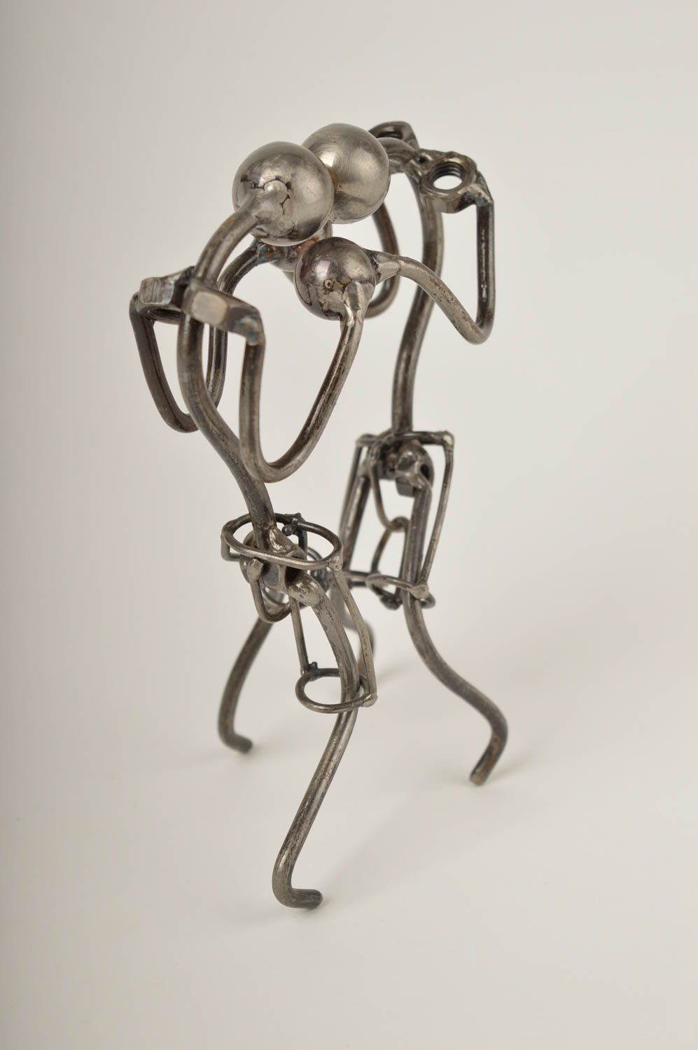 Decoro da casa fatto a mano figurina simpatica a forma di pugili di metallo foto 3