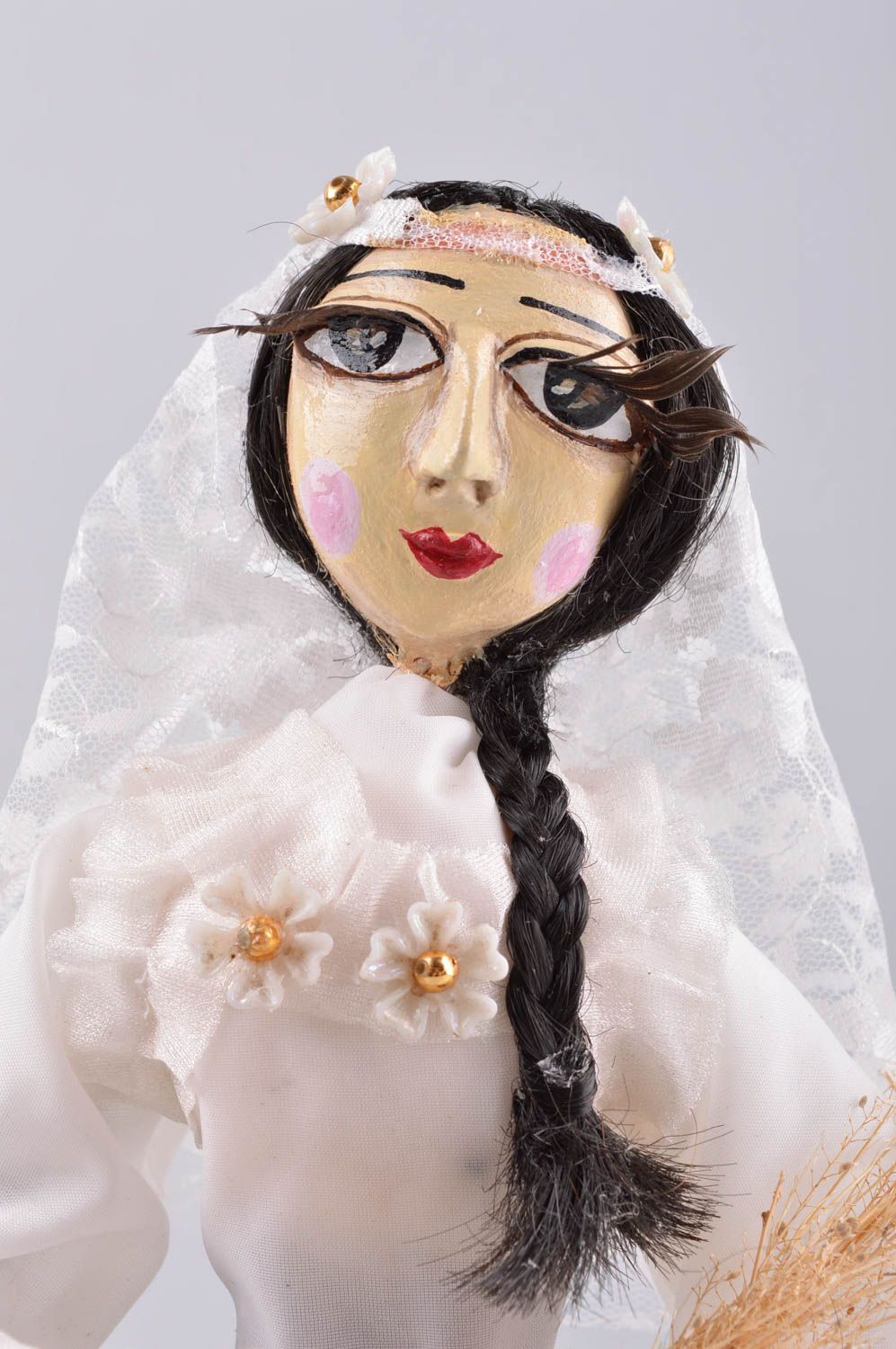 Куклы ручной работы авторские куклы интерьерные керамические куклы 2 шт Свадьба фото 3