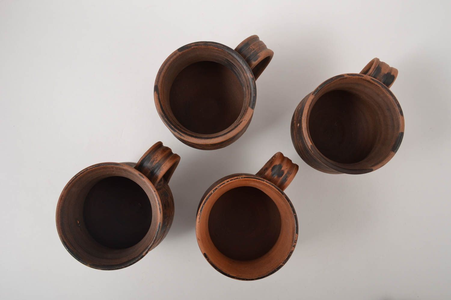 Tazas originales hechas a mano cerámica artesanal vasijas de barro estilosas foto 2