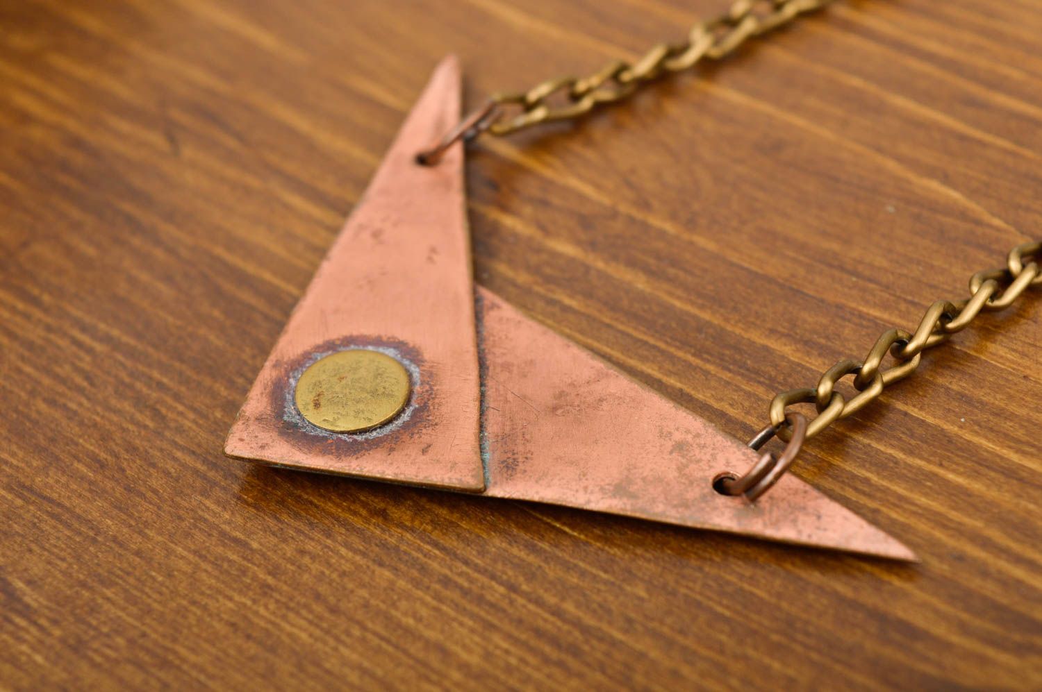 Handmade designer pendant stylish copper pendant unusual neck accessory photo 2
