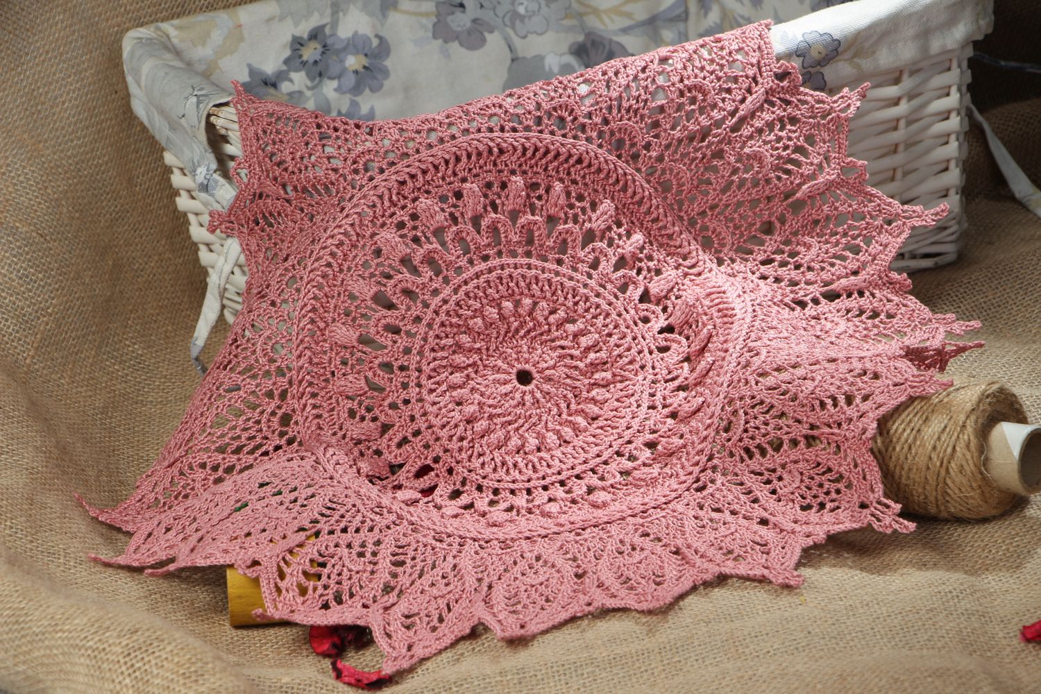 Lacy crochet table napkin photo 5