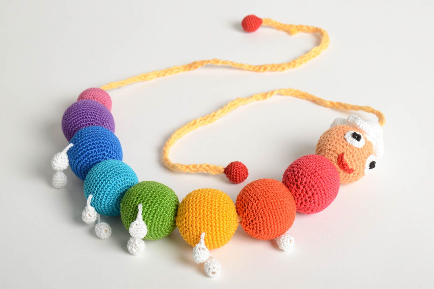 Bright handmade babywearing necklace breastfeeding necklace crochet necklace photo 2