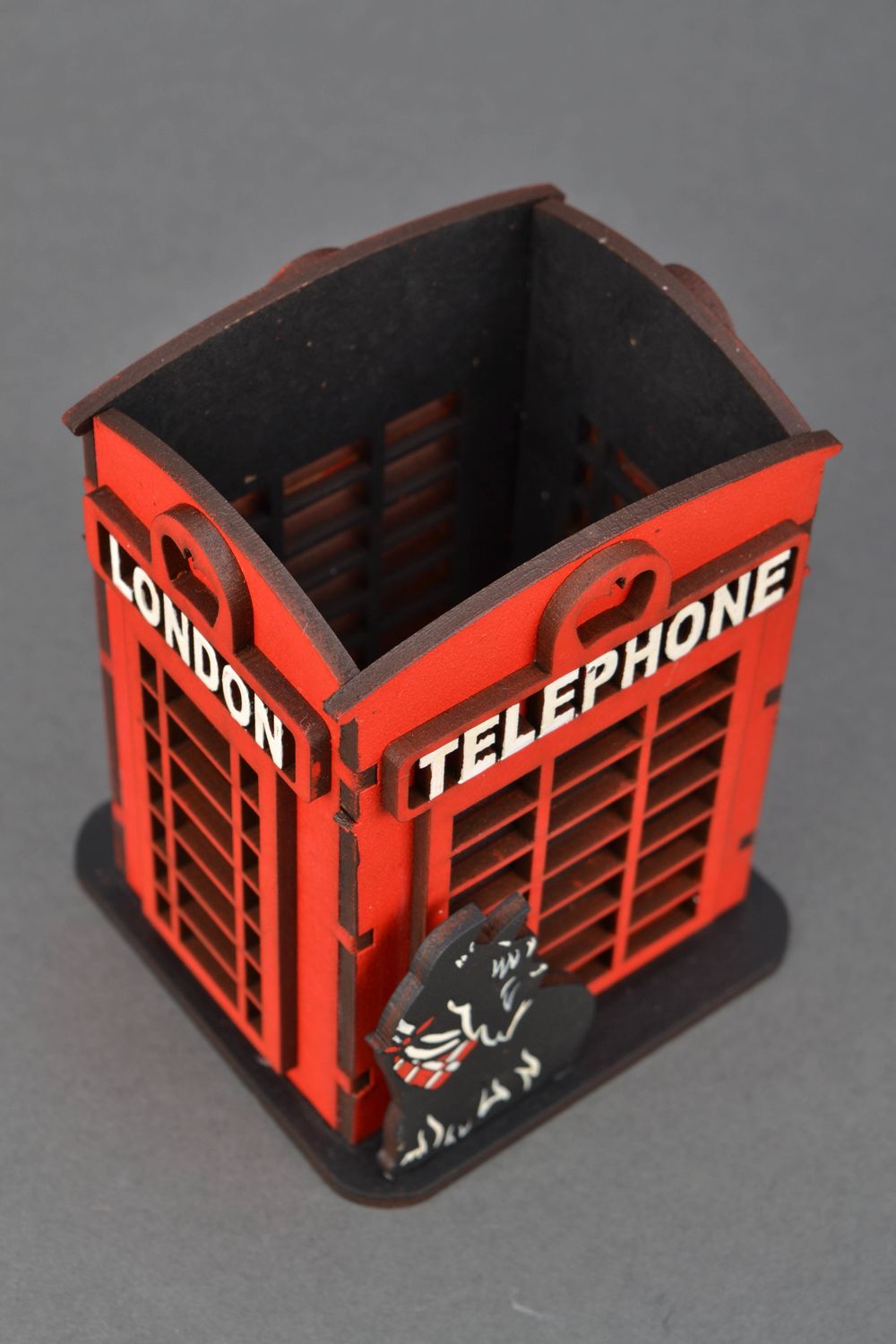 Wooden pencil holder Telephone Booth photo 2
