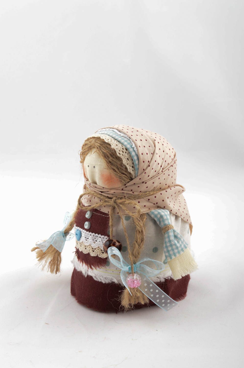 Handmade soft doll folk doll housewarming gift idea for decorative use only photo 3
