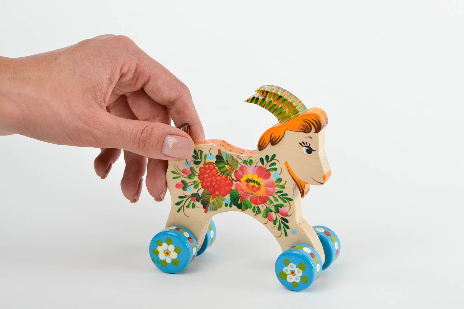 Игрушка ручной работы игрушка из дерева экологически чистая игрушка козлик фото 2