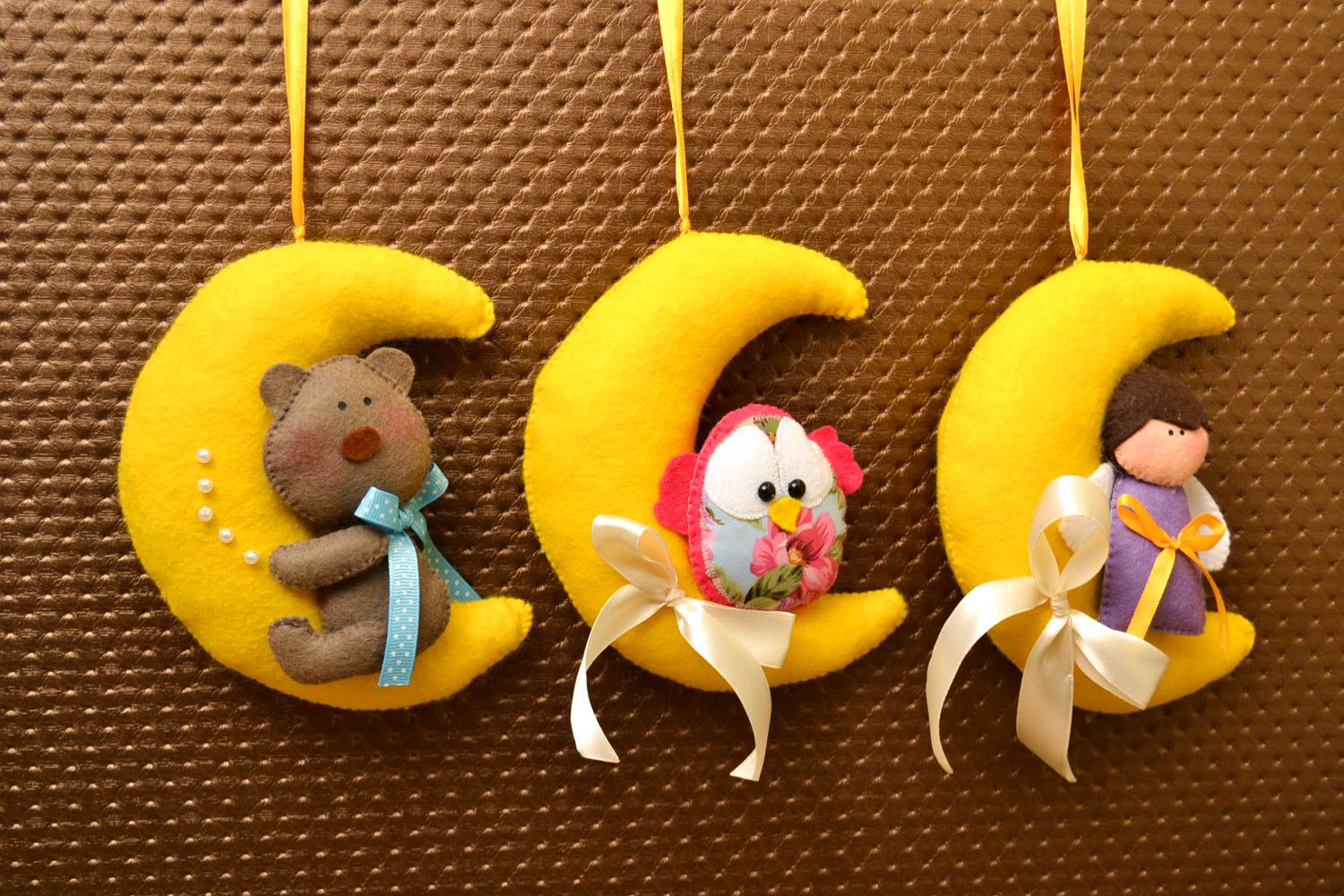 Colgantes decorativos artesanales juguetes de fieltro adornos para pared foto 1