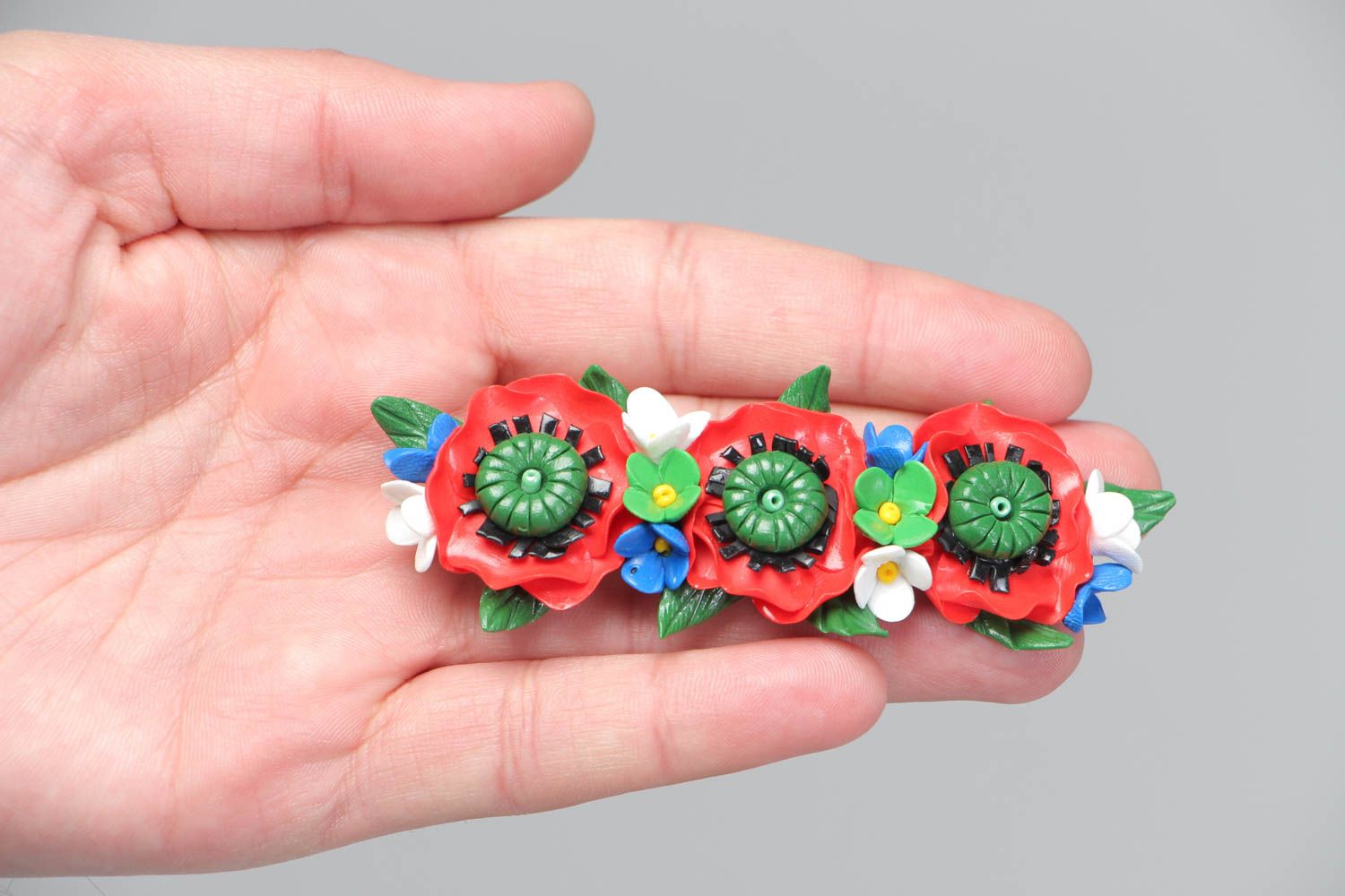 Hair clip made of polymer clay colorful accessories for hair cute gifts for girl photo 5
