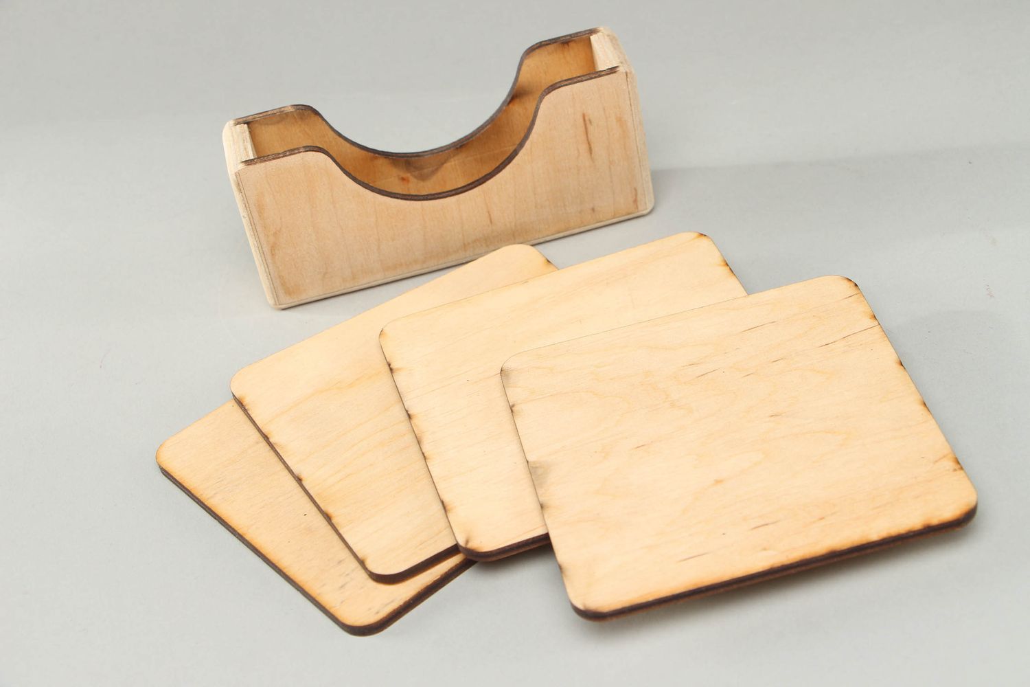 Tassen Untersetzer aus Holz zum Bemalen foto 2