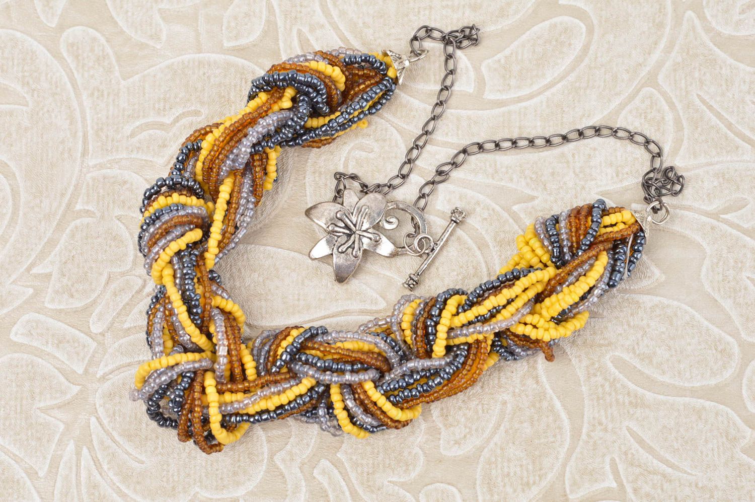 Grelle handgefertigte Damen Halskette Halsschmuck für Damen Schmuck Collier bunt foto 1