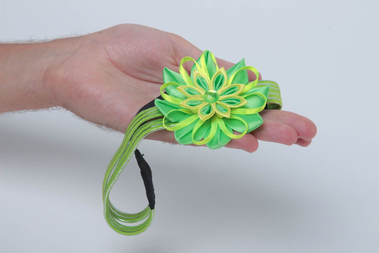 Blumen Haarband Schmuck handgemacht, Accessoires für Haare Geschenk Ideen grün foto 5