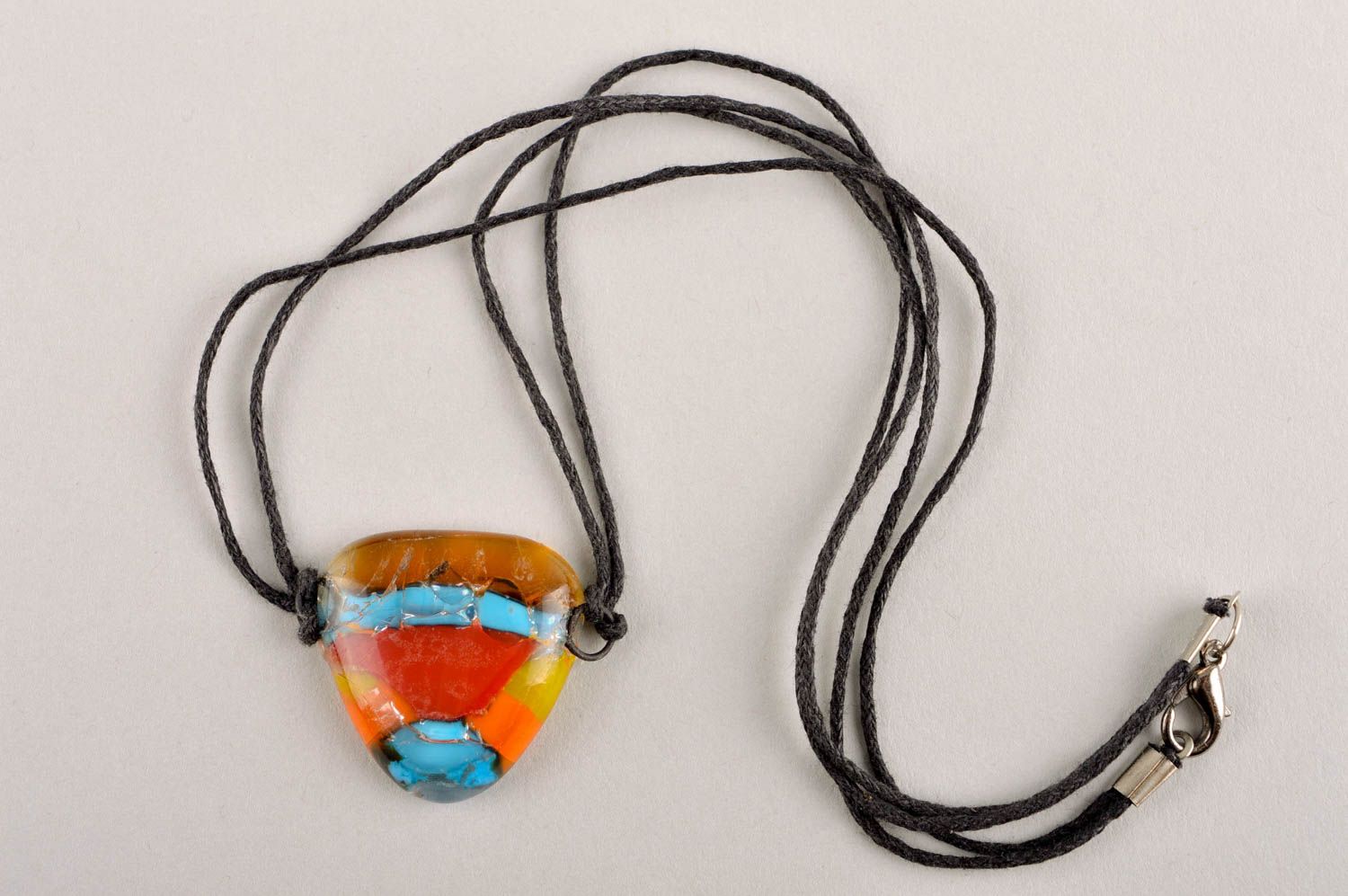 Handmade pendant dsigner glass pendant unusual gift for girls glass accessory photo 2