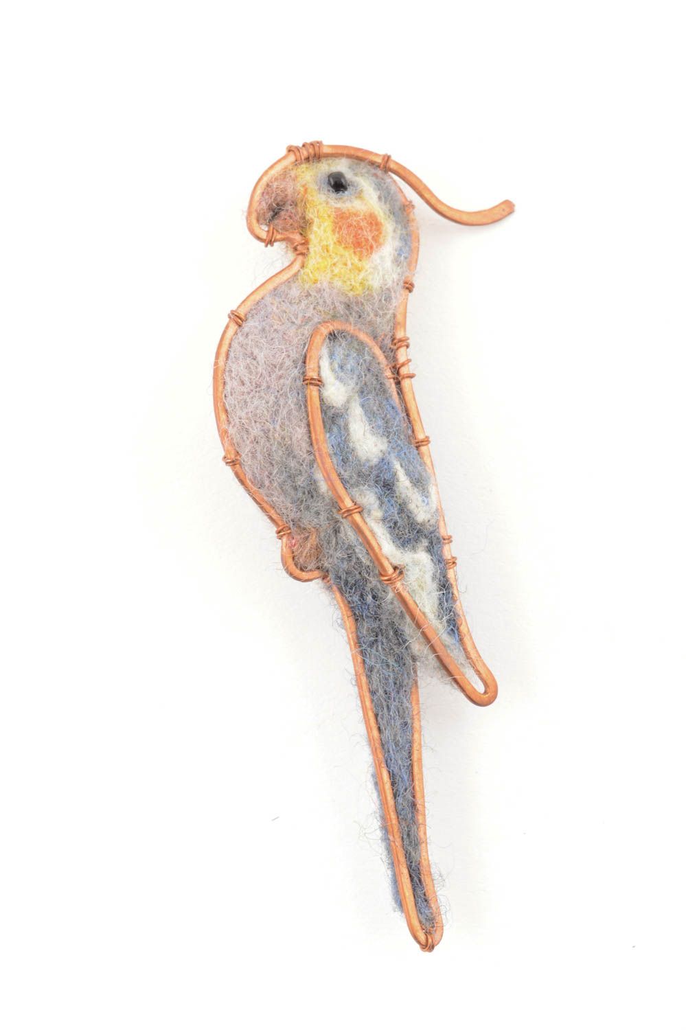 Handmade brooch bird brooch woolen brooch copper brooch parrot bird brooch photo 2
